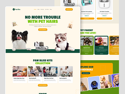 Ecommerce pet shop Landing page amimal app design dog food dog grooming dog hotel ecommerce healthcare website landing page minimal pet care pet health pet service pet shop pet store pet wellness shopify shopify. ui ux website