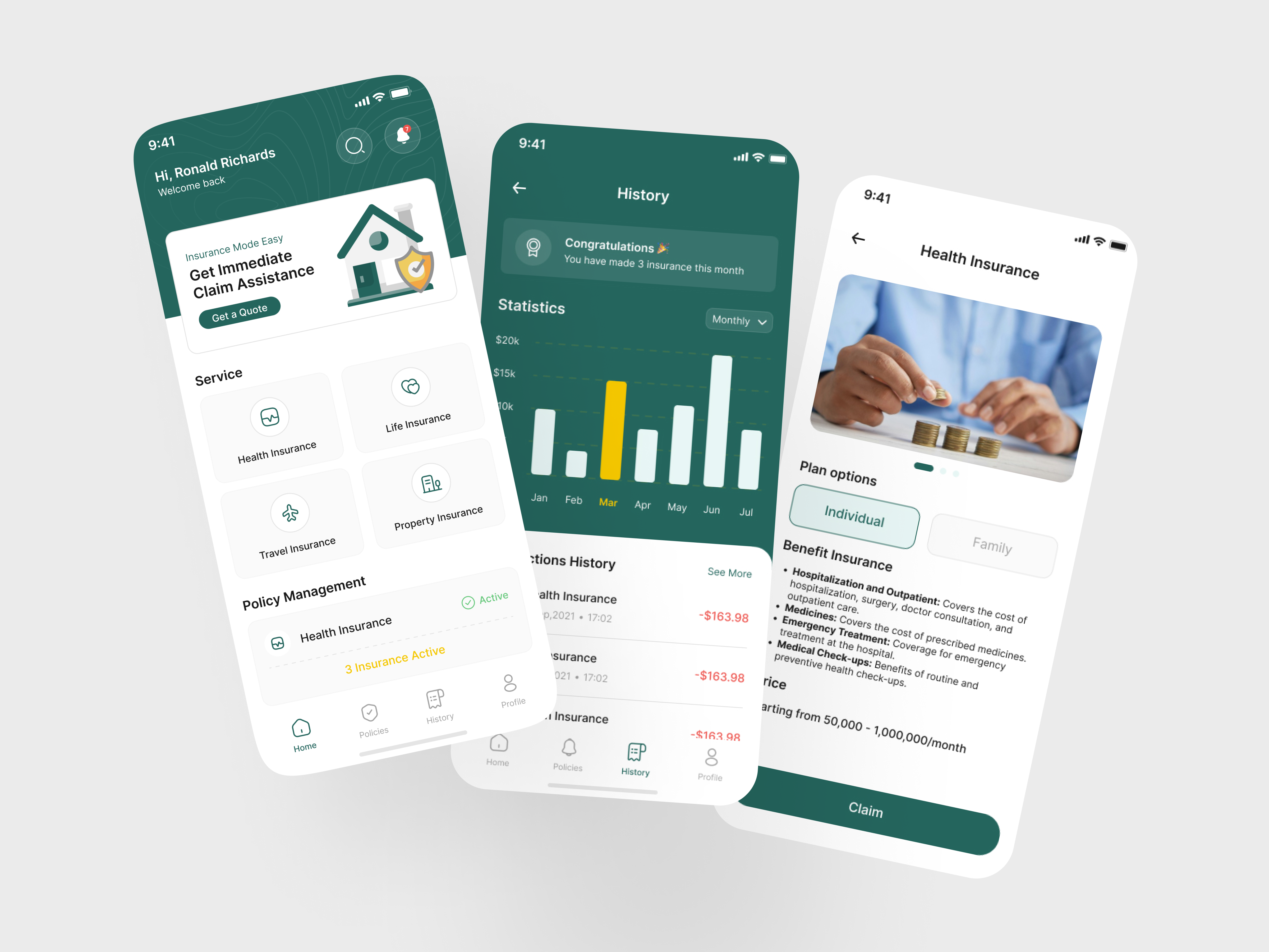 Example of Insurance App UI Kit