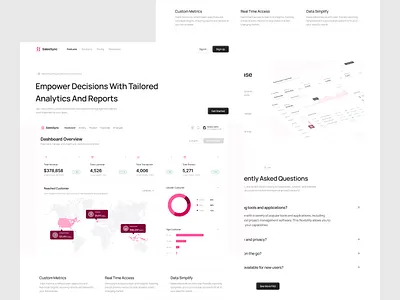 SalesSync - SaaS CRM Website UI Kit clean crm deal tracking design resources designers designkit landingpage marketers minimalist professional saas sales sales funnels salessync templates uikit web components web developers webdesign website