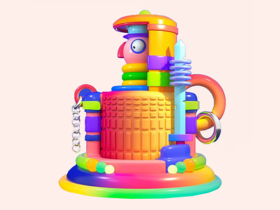 Playful and Colorful 3D Design 3d 3d art 3d art work 3d design 3d fantasy decor 3d render 3d rendering abstract art cheerful colorful creative design design insparation illustration insparation playful design toys visual visual identity visualization