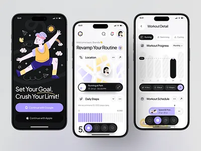 Workout Tracker App 🏋🏻 activity activity app activity tracker app app daily task app fitness app gym health app jogging management app mobile app personal trainer running app sport task task management app tracking app trainer app uiux workout app