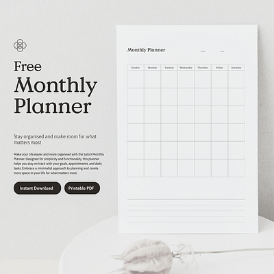 Satori - Free Monthly Planner free monthly planner planner