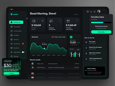 Savion | Finance Dashboard awesome branding dark mode finance management savion ui ui dashboard ux