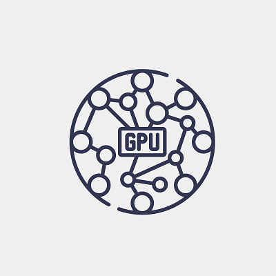 GPU AI and Machine Learning icon design graphic design icon illustration logo technology vector web