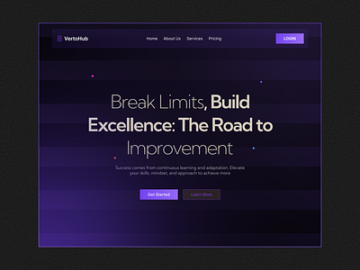 Vertohub - Landing Page dribbble hub landingpage new productdesign uiux webdesign webpage