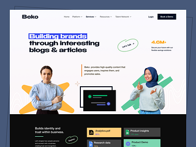 Beko Digital Agency Landing Page agency atrtup branding business colorful creativeagency designagency designconcept designinspiration digital graphic design landingpage marketing trendingdesign uiuxdesign webdesign website