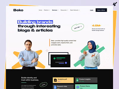 Beko Digital Agency Landing Page agency atrtup branding business colorful creativeagency designagency designconcept designinspiration digital graphic design landingpage marketing trendingdesign uiuxdesign webdesign website