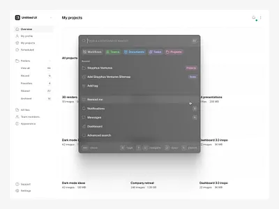 Command+K quick search — Untitled UI cmd k cmdk command k commandk product design quick search search menu ui design user interface