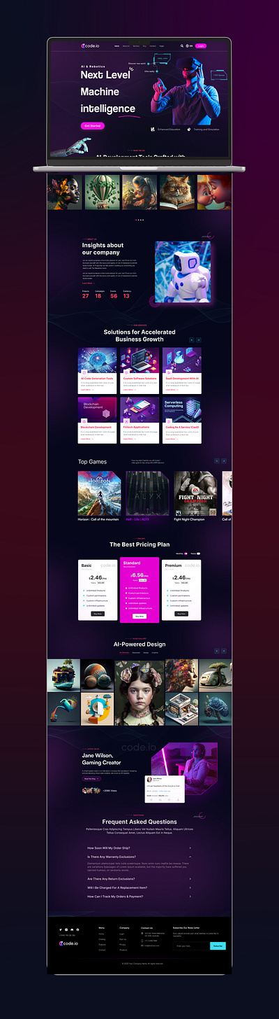 Ai futuristic modern landing page website design artificial intelligence blockchain ai design e commerce futuristic design illustration interface landing page technology ui ui design uiux web web design web3 website