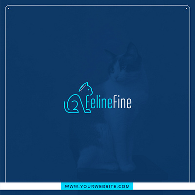 Feline Fine: Minimalist Cat Logo with Integrated 'F' Design brand identity branding creative design design logo flat graphic graphic design icon illustration line art linear logo logo design logos logotype minimal minimal logo minimalist logo modern