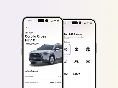 Car Ijarah (Loan) Calculator | Meezan Bank bank calculator car fintech loan mobile mobile app purple