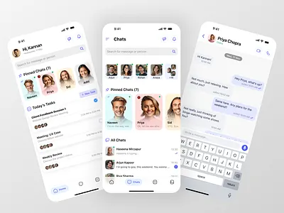Team Communication App Design appdesign chatapp cleandesign mobileapp teamwork ui uiux userinterface uxdesign