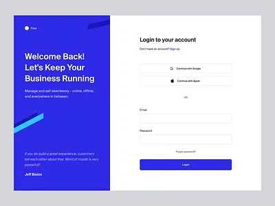 Signup Page Interaction animation blue brand clean form login minimal modern onboarding sidebar signup