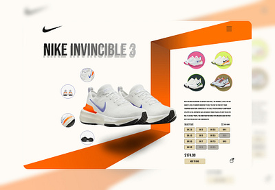 Nike Invicible 3 Landing animation motion graphics ui