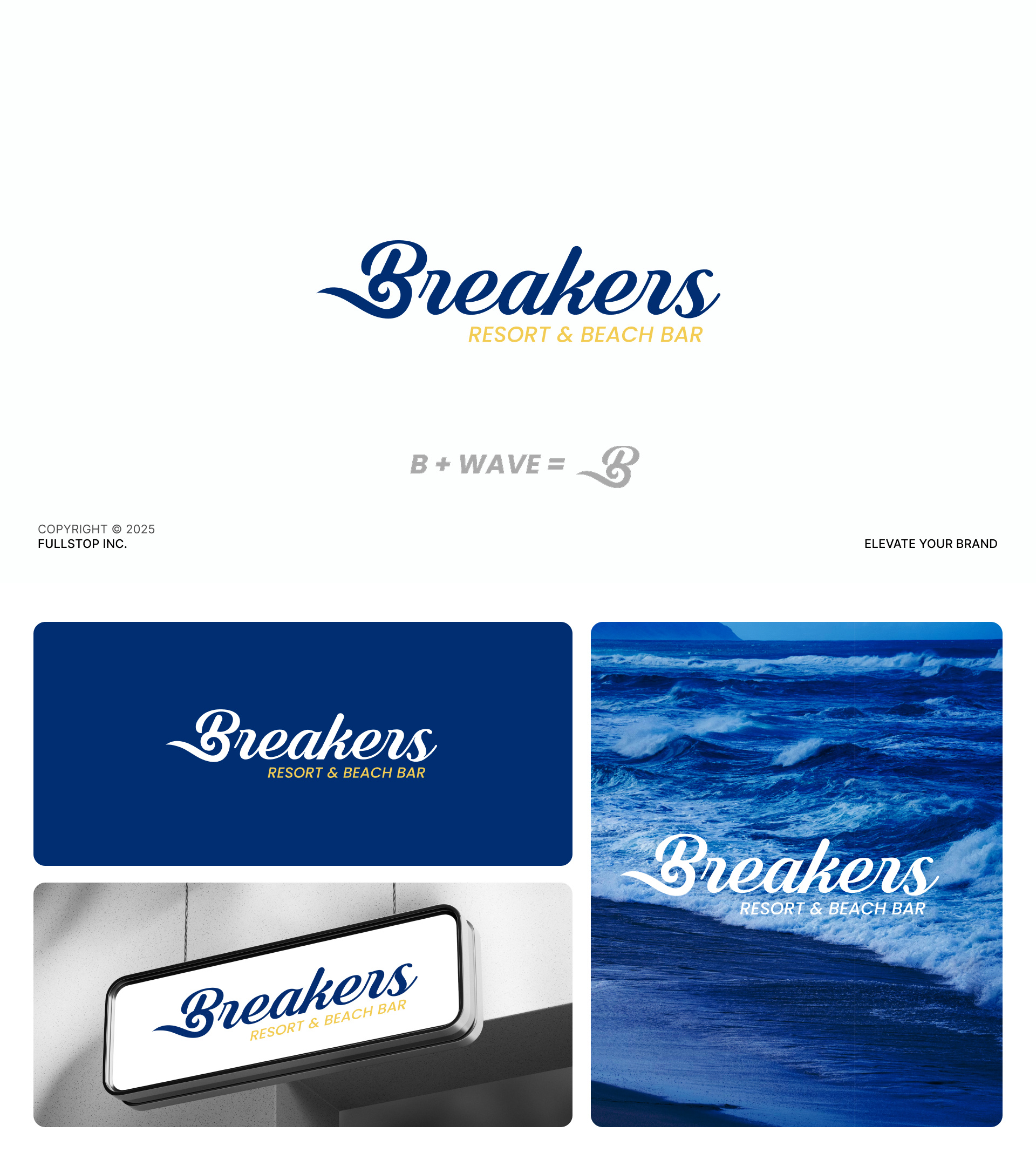 Breakers Resort beach logo brand identity brand logo design logo branding logo design resort logo wave logo