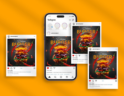 Burger social media post design burger burger ads creative creative designer food branding food poster graphic design graphic designer poster design restaurant social media social media post