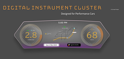 Concept Digital Instrument Cluster motion graphics ui