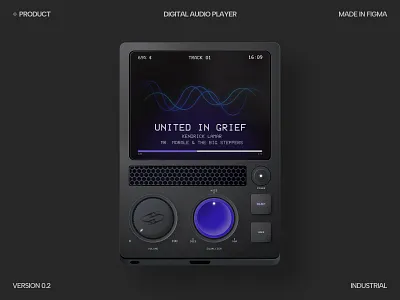Product Design: Vortex Digital Audio Player 3d concept design figma graphic design industrial design product product design prototype render ui ux