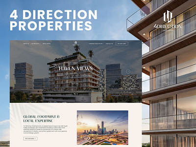 4 Direction Properties landing page for real estate real estate design