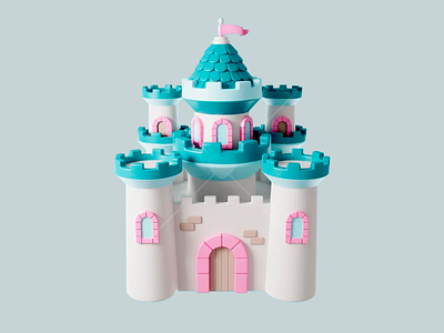 Whimsical Castle Illustration - 3D Design 3d 3d art 3d design 3d illustration 3d model 3d render 3d visual abstract design cartoon style castle design design insparation illustration insparation vibrant vibrant colors visual visual identity visualization whimsical objects