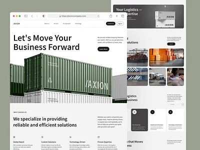 Logistics Company Web Design Landing Page business website landing page logistics ui ui ux ui ux design web design web interface design web ui web ui design