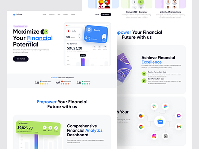 Finance Tracker Landing Page ai saas ai website analytics bank app banking app card finance website landing page saas saas website statistics transactions web web design website