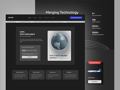 SAFE-RUN Landing Page b2b branding business website cargo courier delivery drop shipping food delivery gds landing page logistics logo responsive design saas shipping transportation ui ux web design website