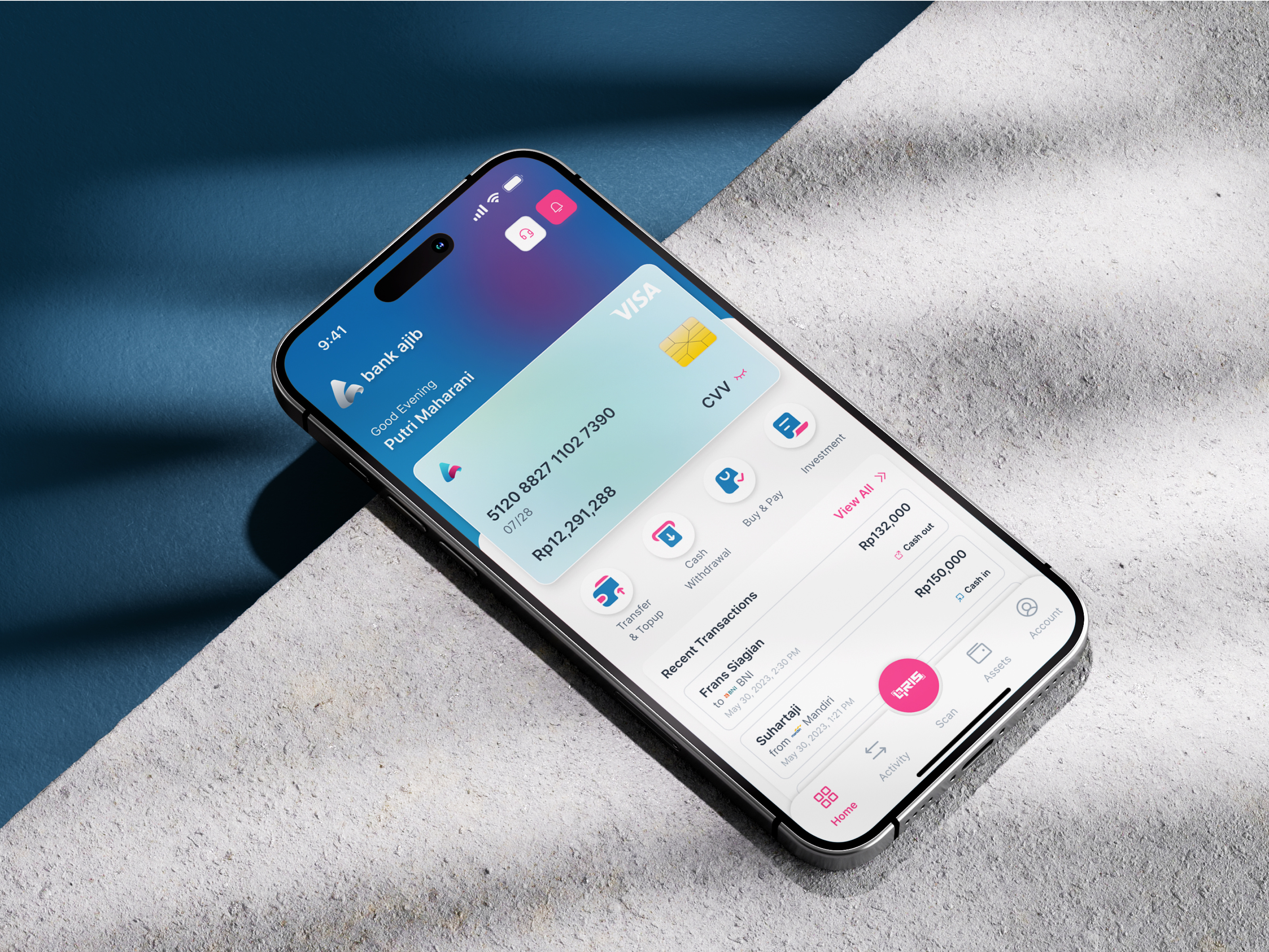 Bank Ajib (2023) - Fully Digital Bank 🏦 app design bank bank app financial gradient mobile app mobile design mobile ui mockup pink ui ui design uiux ux ux design