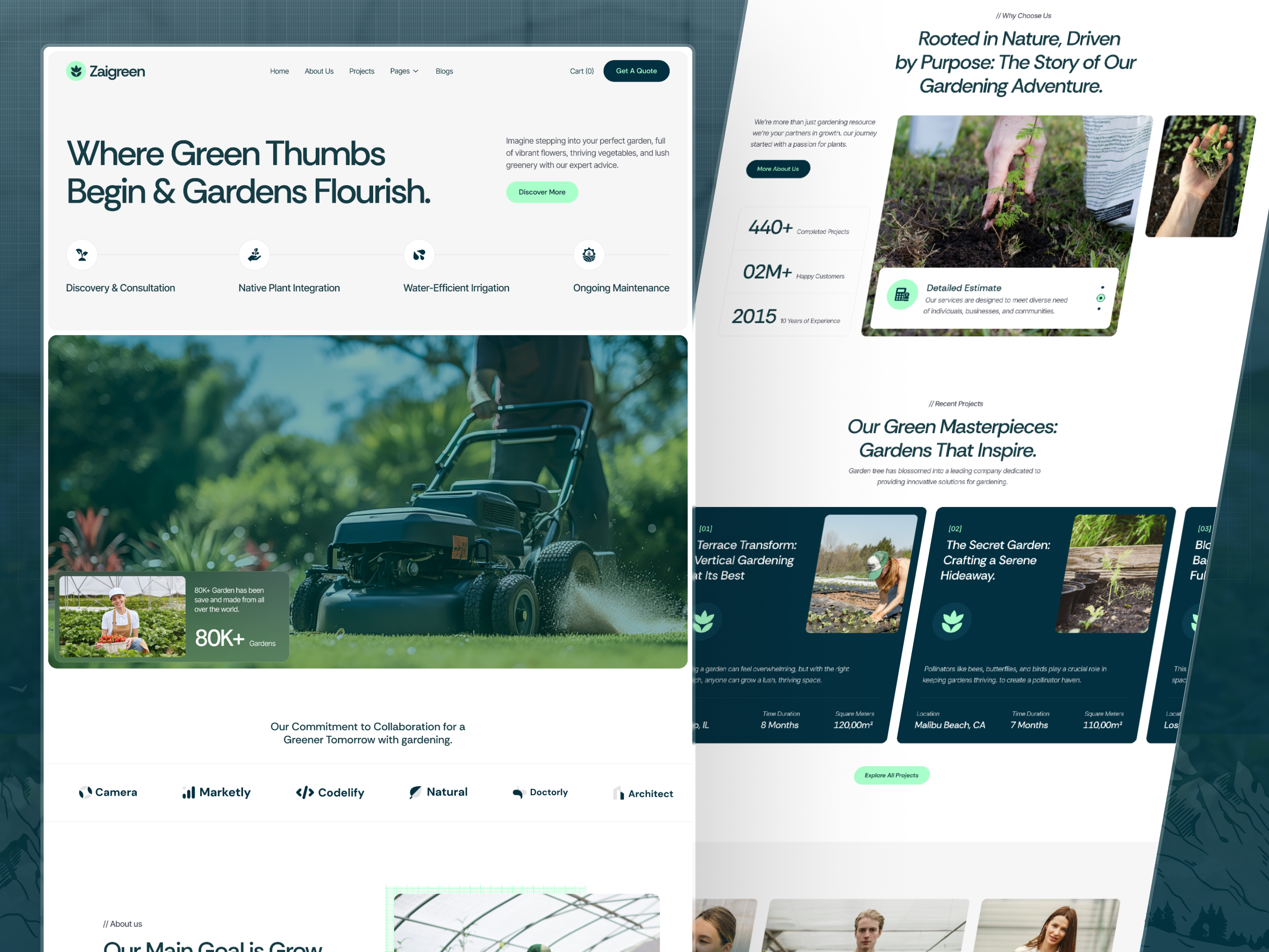 Example of Zaigreen - Gardening, Lawn, and Landscaping Website