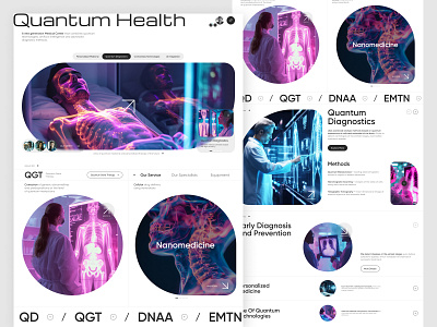 Website Concept. Quantum Health ai cuber design future health landing medicine ui ux web website