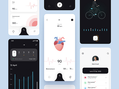 Cycles iOS Sport App UI Kit app app template app ui kit design system fitness app healthcare ios sport app ui ux wellness wellness app