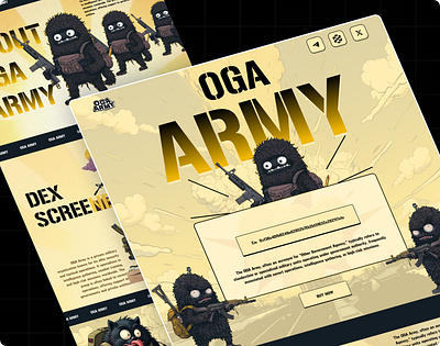 OGA ARMY - Meme Coin branding crypto cryptocurrency design illustration landing page logo meme meme coin meme crypto meme design meme funny meme homepage meme landing page meme template meme token meme ui meme website ui website