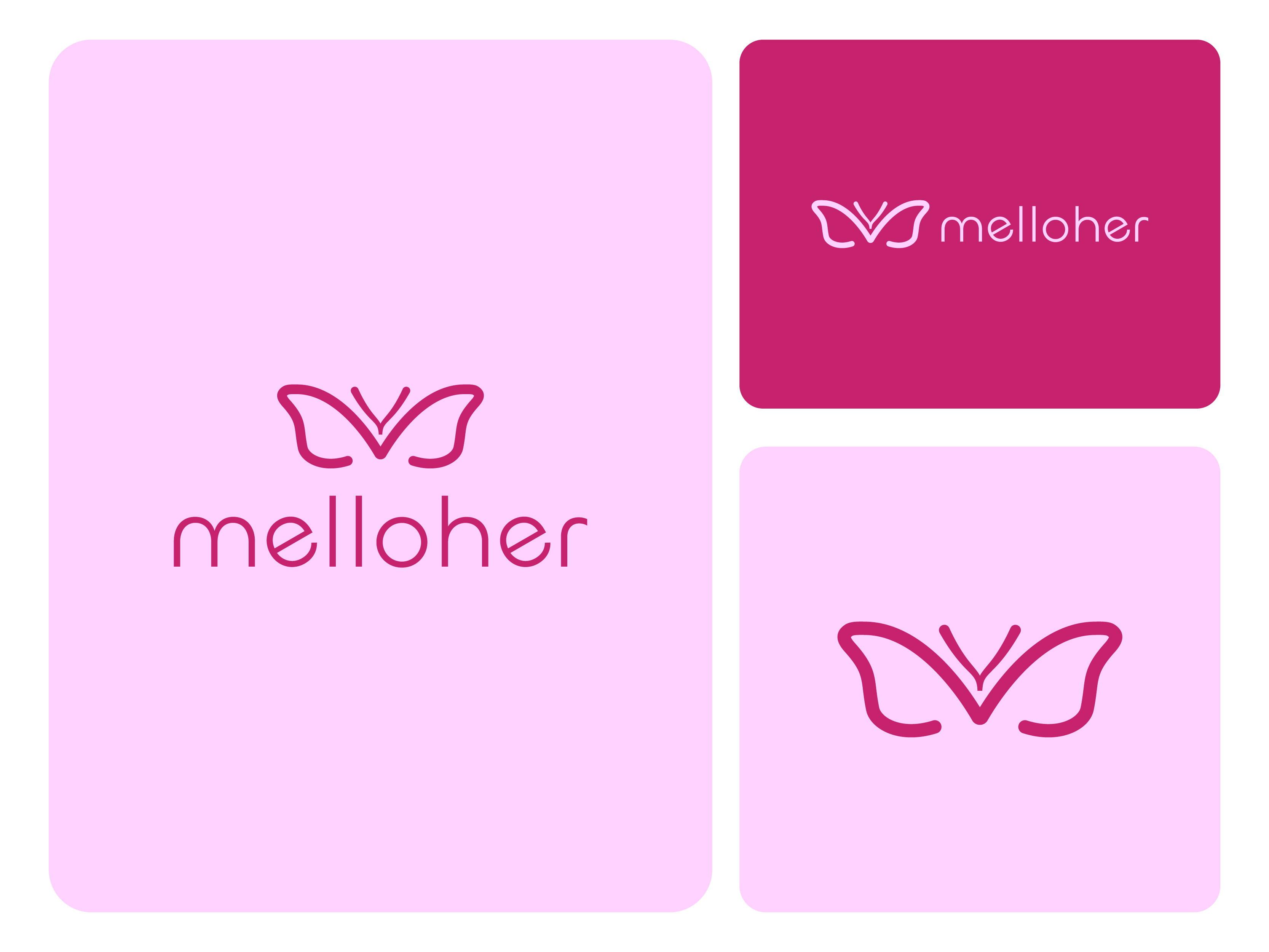 Logo and Visual Identity Design for Melloher brand guidline brand identity brand mark branding butterfly designer female brand feminine graphic design identity illustration logo logo design logo mark soft visual identity