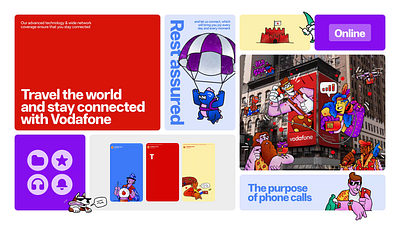 Vodafone: branding animation banner bento design brand branding design graphic design grid identity illustration logo vodafone