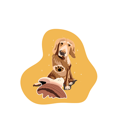 Hold my paw, Hooman ! animal illustration comic style golden retriever graphic design pet illustration