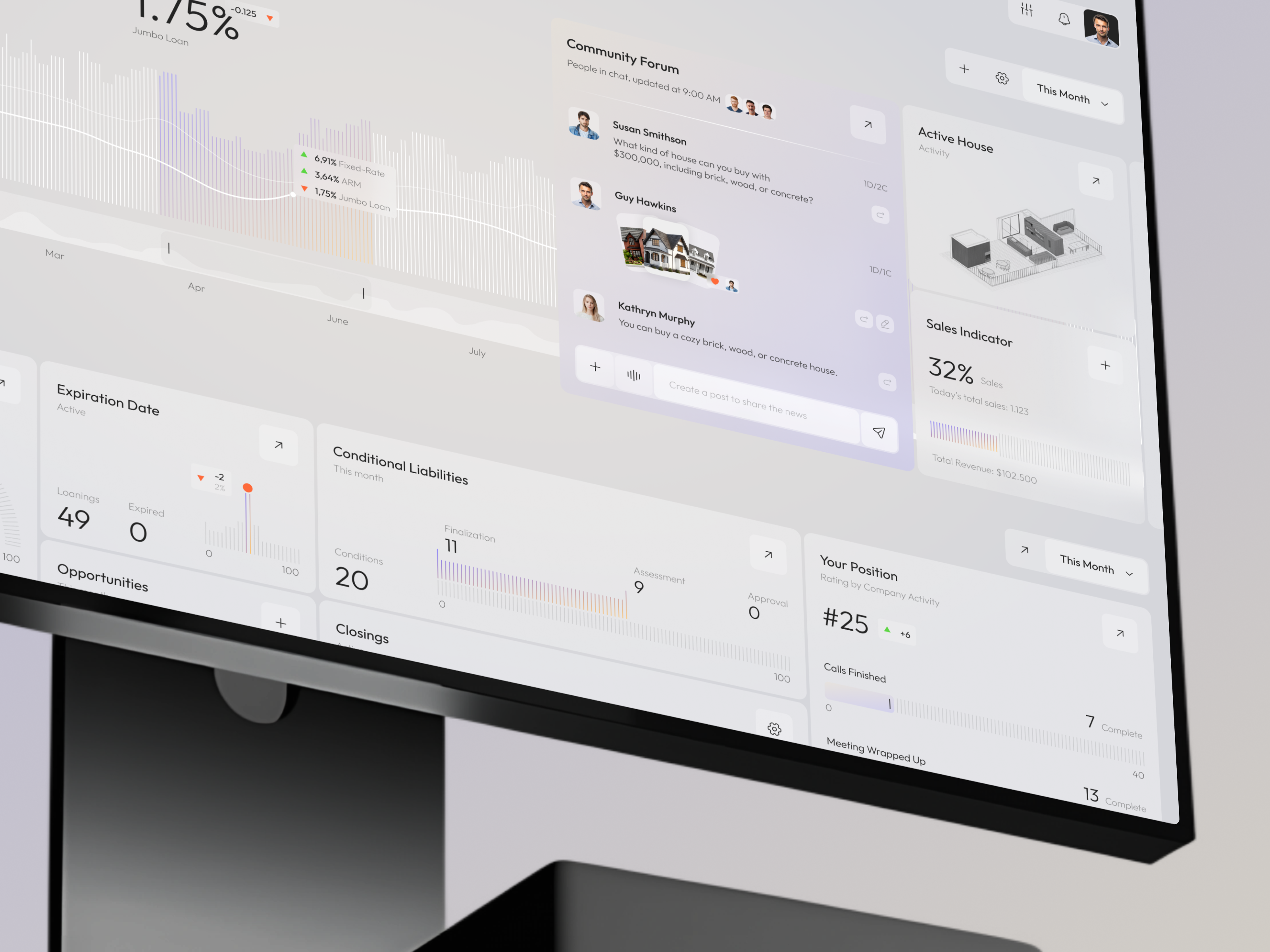 Loanza CRM - Loan Management Dashboard ai app b2b business crm dashboard design finance fintech interface loan product property proptech real estate saas service ui ux web