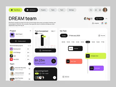 TeamSync - Web app | UX/UI Design branding graphic design logo ui