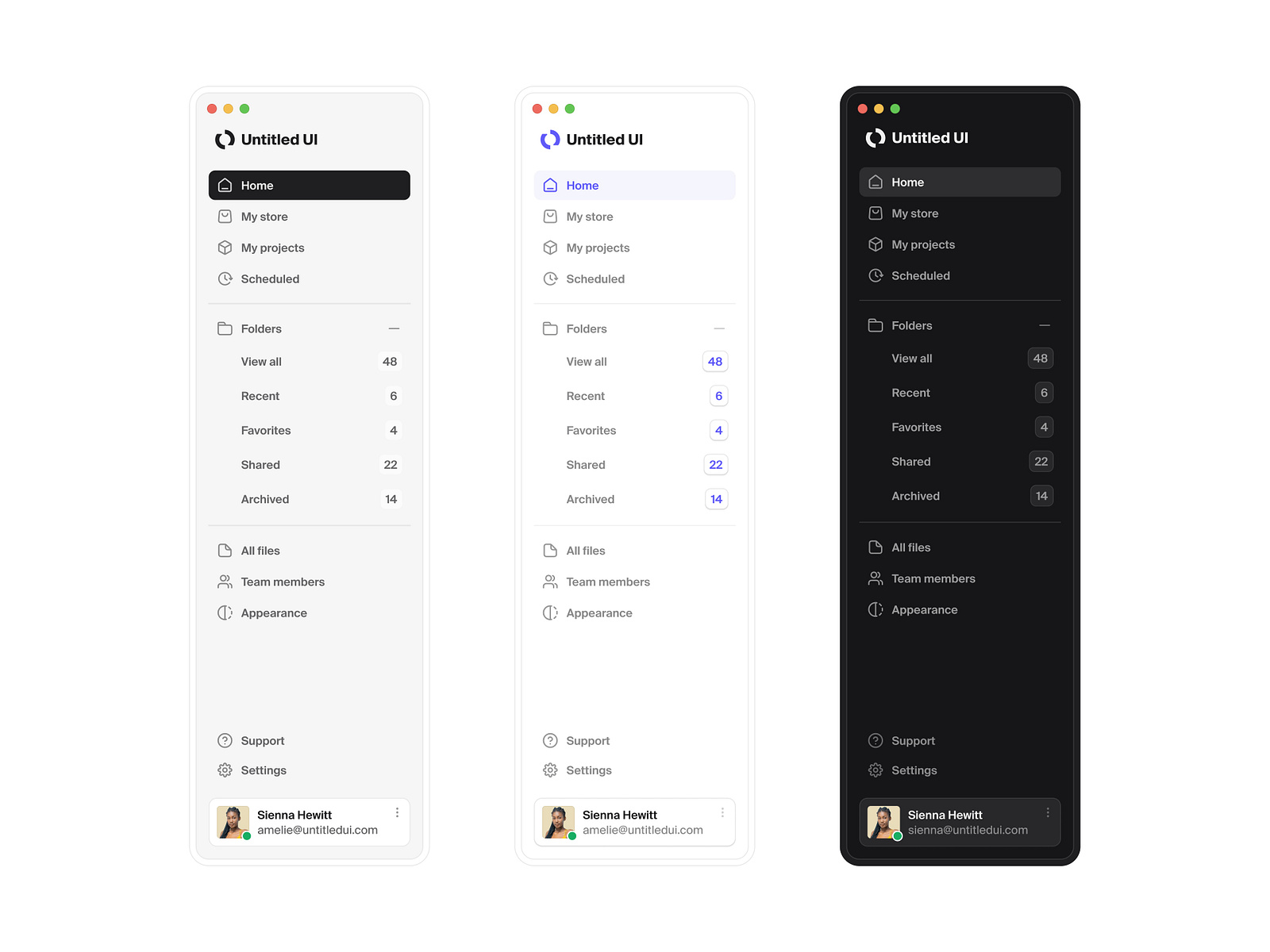 Sidebar navigation — Untitled UI by Jordan Hughes® on Dribbble