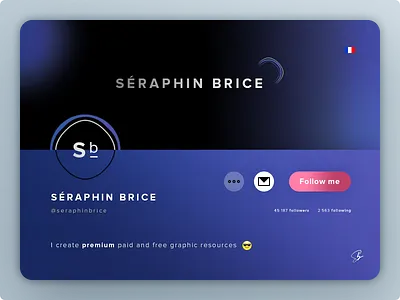 User Profile dark blue sea gradient follow me followers following free freebies .psd photoshop cs6 french freelance graphic design icons designer icon set illustration illustrator ai logo logotype brand branding premium and paid stuff goodies print designer proxima nova dobe fonts family simple widget sunglasses emoji typo typography ui ux designer user profile banner