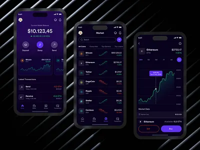 Paycoin: Mobile Crypto Wallet App Design branding creative crypto crypto wallet design dribbble figma illustration logo mobile app mobile application ui ux uxui webdesign
