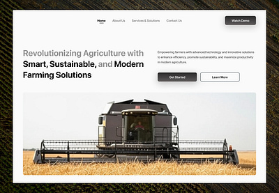 Modern Agricultural Website. 3d graphic design ui