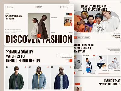 Dripora - E-commerce fashion website e commerce ecommerce fashion fashion webdesign home page landing page landingpage layout design lookbook online shop rifath typography ui uidesign ux uxdesign web web design website website design