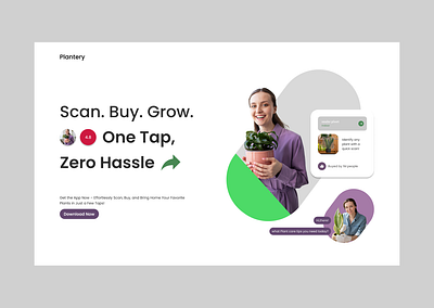 Plantery landing page figma landing page mobile app plant uiux