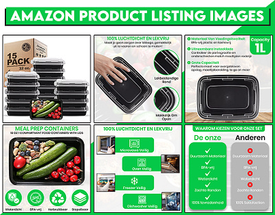 Meal Prep Container a content amazon amazon infographics amazon listing amazon product bol.com ebc enhanced brand content infographic design listing design listing images meal prep container product infographic product listing product listing design