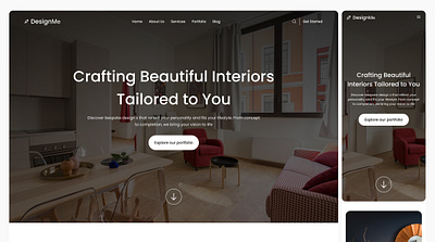 Interior design landing page design figma landing page mobile design ui ui ux ux web design