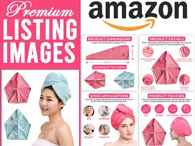 Hair Drying Towel Wrap Listing a content amazon amazon listing amazon listing images amazon product amazon product listing ebc enhanced brand content hair drying towel wrap listing design listing images product listing
