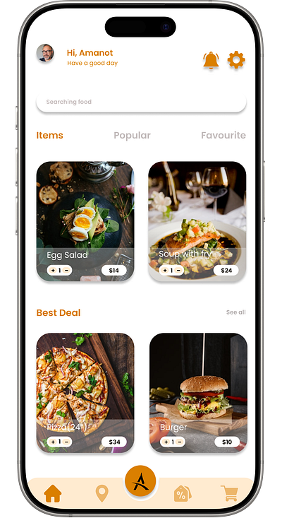 Food App menu screen app branding dailyui design ui ux