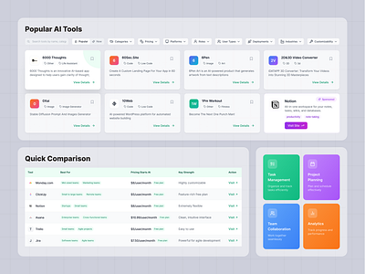 AI ToolFinder – Discover the Best Software Tools in One Click! ai aiapps automation branding figmadesign productivitytools projectplanning softwarediscovery taskmanagement uidesign uiux