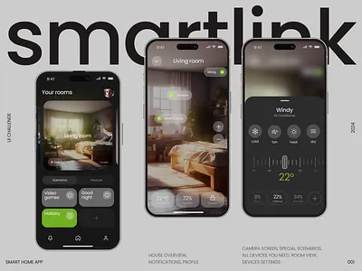 Smartlink Home App app design control app device home home control house interface room smart living smarthome ui