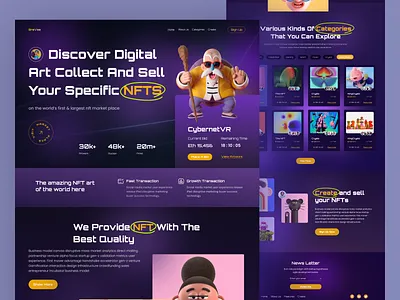 NFT Website Design art artist bitcoin crypto crypto art crypto currency crypto wallet cryptocurrency ethereum home page market place nft nft website nftart nfts rarible token web design